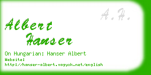 albert hanser business card